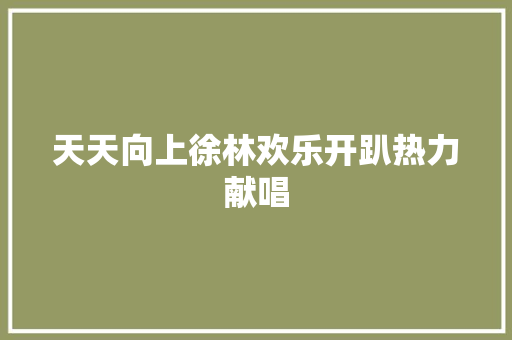天天向上徐林欢乐开趴热力献唱