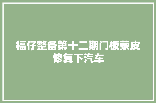 福仔整备第十二期门板蒙皮修复下汽车