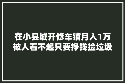 在小县城开修车铺月入1万被人看不起只要挣钱捡垃圾我都干