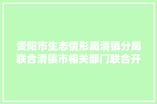 贵阳市生态情形局清镇分局联合清镇市相关部门联合开展汽修行业专项排查整治