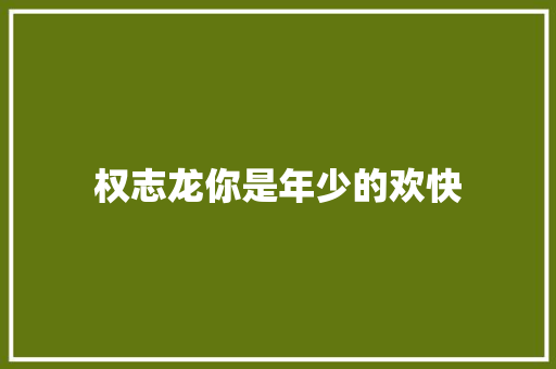 权志龙你是年少的欢快