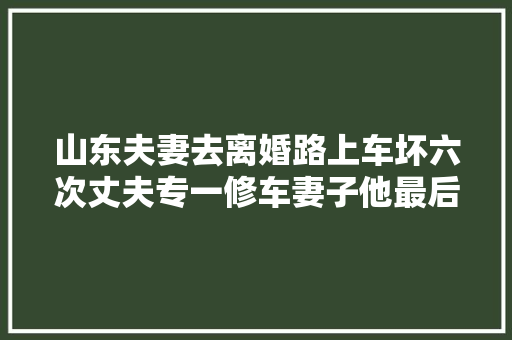 山东夫妻去离婚路上车坏六次丈夫专一修车妻子他最后的倔强