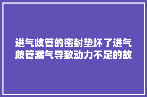 进气歧管的密封垫坏了进气歧管漏气导致动力不足的故障案例