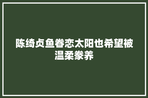 陈绮贞鱼眷恋太阳也希望被温柔豢养