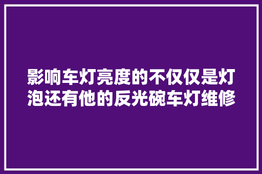 影响车灯亮度的不仅仅是灯泡还有他的反光碗车灯维修