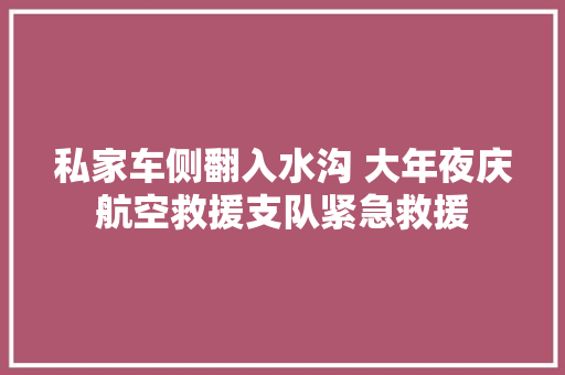 私家车侧翻入水沟 大年夜庆航空救援支队紧急救援