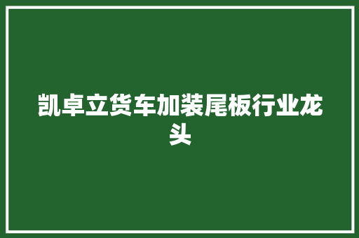 凯卓立货车加装尾板行业龙头