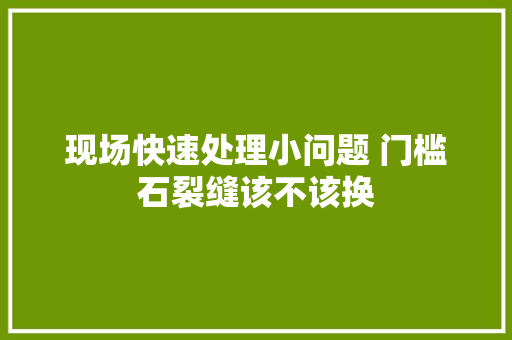 现场快速处理小问题 门槛石裂缝该不该换