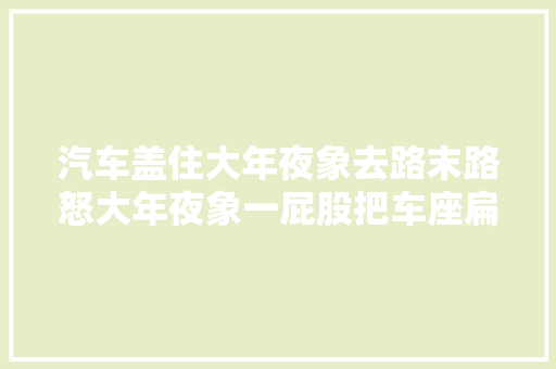 汽车盖住大年夜象去路末路怒大年夜象一屁股把车座扁还困惑这是玩具车