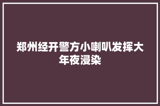 郑州经开警方小喇叭发挥大年夜浸染