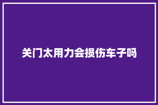 关门太用力会损伤车子吗