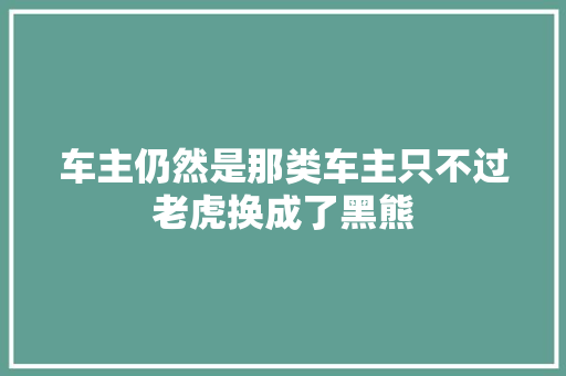 车主仍然是那类车主只不过老虎换成了黑熊