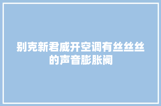 别克新君威开空调有丝丝丝的声音膨胀阀