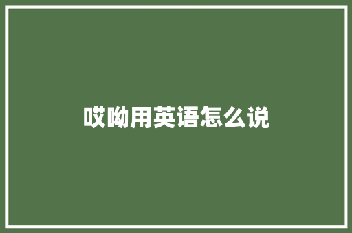 哎呦用英语怎么说  第1张