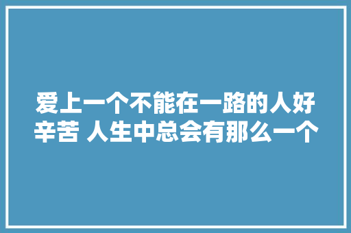 爱上一个不能在一路的人好辛苦 人生中总会有那么一个