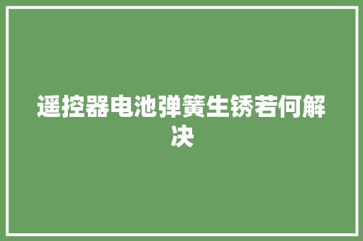 遥控器电池弹簧生锈若何解决