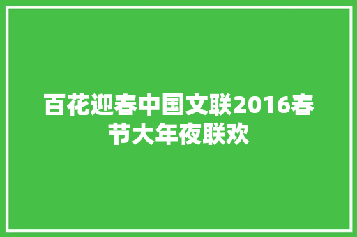 百花迎春中国文联2016春节大年夜联欢