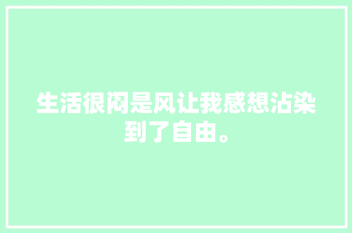 生活很闷是风让我感想沾染到了自由。