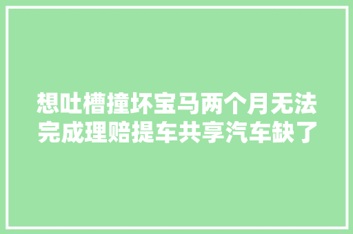 想吐槽撞坏宝马两个月无法完成理赔提车共享汽车缺了什么规范  第1张