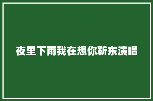 夜里下雨我在想你靳东演唱  第1张
