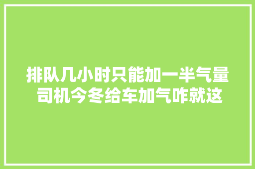 排队几小时只能加一半气量 司机今冬给车加气咋就这么难  第1张