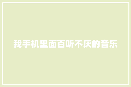 我手机里面百听不厌的音乐  第1张