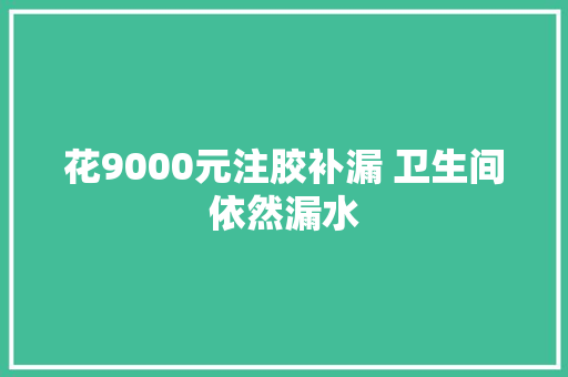 花9000元注胶补漏 卫生间依然漏水  第1张