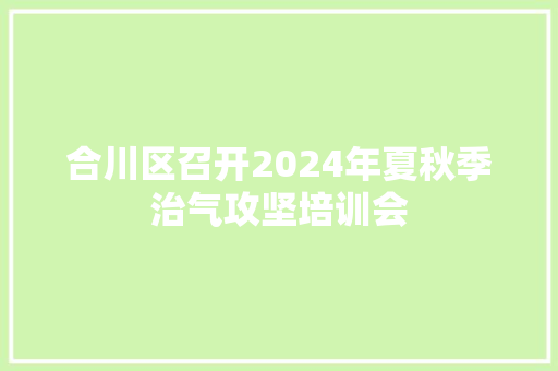 合川区召开2024年夏秋季治气攻坚培训会