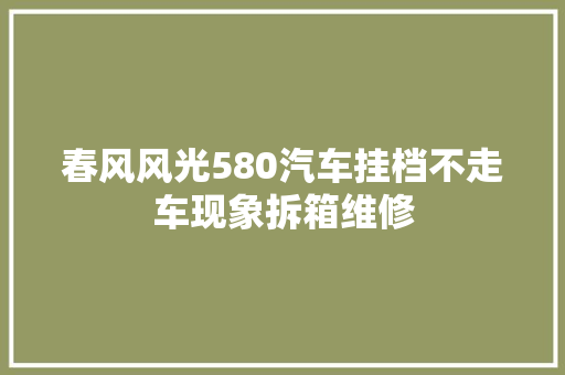 春风风光580汽车挂档不走车现象拆箱维修