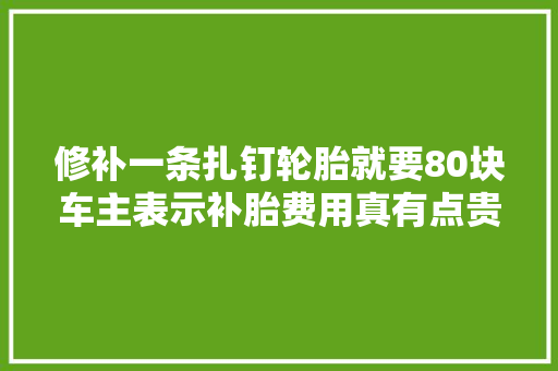 修补一条扎钉轮胎就要80块车主表示补胎费用真有点贵