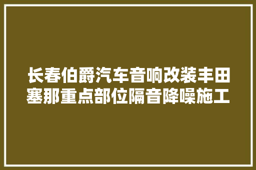 长春伯爵汽车音响改装丰田塞那重点部位隔音降噪施工。