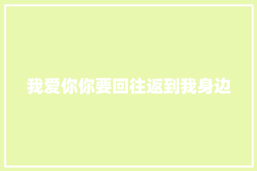 我爱你你要回往返到我身边