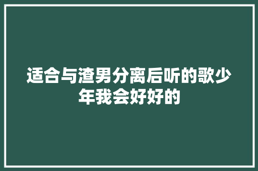 适合与渣男分离后听的歌少年我会好好的