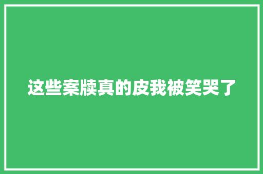 这些案牍真的皮我被笑哭了