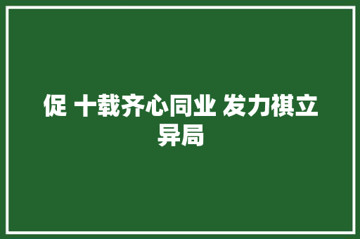 促 十载齐心同业 发力祺立异局