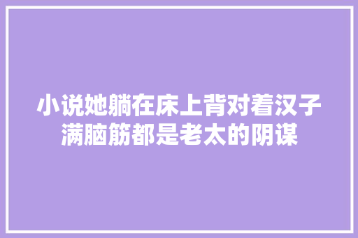 小说她躺在床上背对着汉子满脑筋都是老太的阴谋
