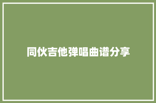 同伙吉他弹唱曲谱分享