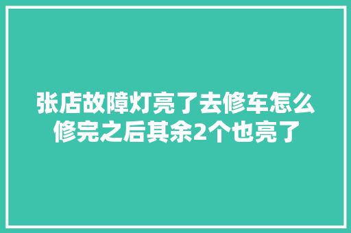 张店故障灯亮了去修车怎么修完之后其余2个也亮了