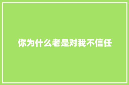 你为什么老是对我不信任