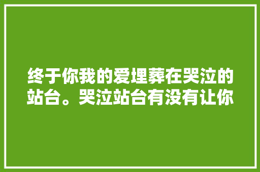 终于你我的爱埋葬在哭泣的站台。哭泣站台有没有让你想起谁