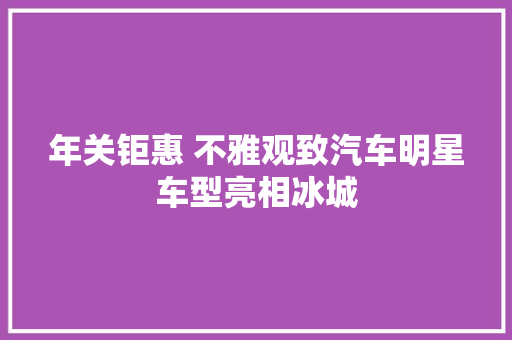 年关钜惠 不雅观致汽车明星车型亮相冰城