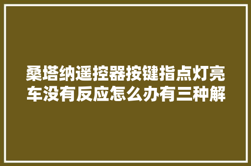 桑塔纳遥控器按键指点灯亮车没有反应怎么办有三种解决方法