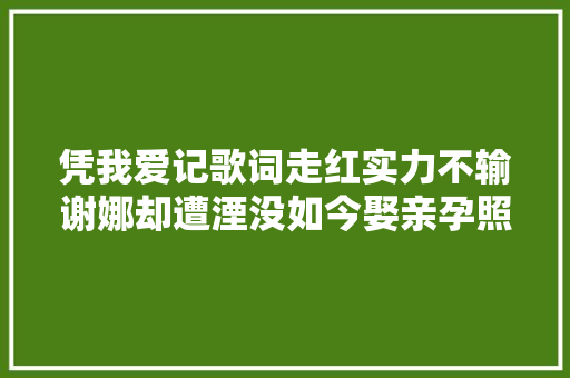 凭我爱记歌词走红实力不输谢娜却遭湮没如今娶亲孕照美