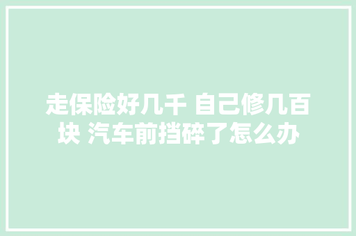 走保险好几千 自己修几百块 汽车前挡碎了怎么办