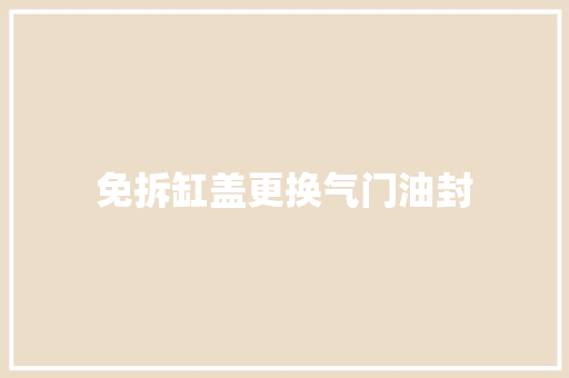免拆缸盖更换气门油封