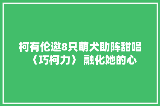 柯有伦邀8只萌犬助阵甜唱〈巧柯力〉 融化她的心