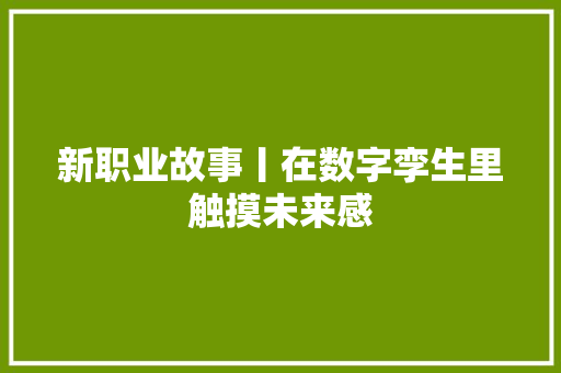 新职业故事丨在数字孪生里触摸未来感