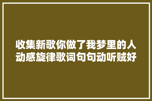 收集新歌你做了我梦里的人动感旋律歌词句句动听贼好听  第1张