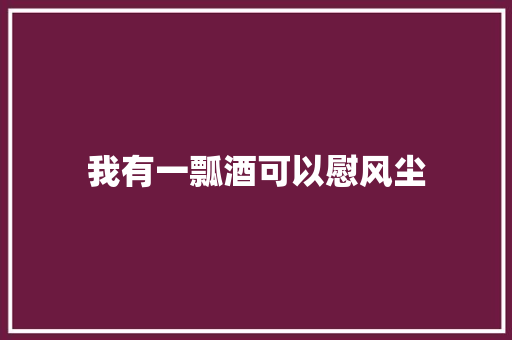 我有一瓢酒可以慰风尘  第1张
