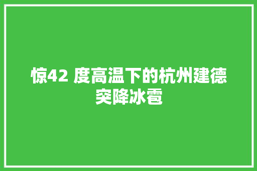 惊42 度高温下的杭州建德突降冰雹